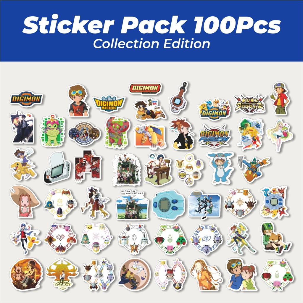 

Hot Stiker Anime Series Digimon Character Mix 2 Lucu Anti Air Stikers Berperekat Waterproof Sticker Decal Buat Motor Helm Buku Journal Koper Casing HP Laptop Botol Minum