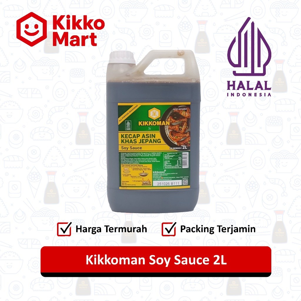 

Kikkoman Soy Sauce Halal 2L / 2.2KG – Kecap Asin Jepang Serbaguna Siap Pakai – Cocok untuk Sushi, Tumisan, Marinasi, dan Masakan Sehari-hari