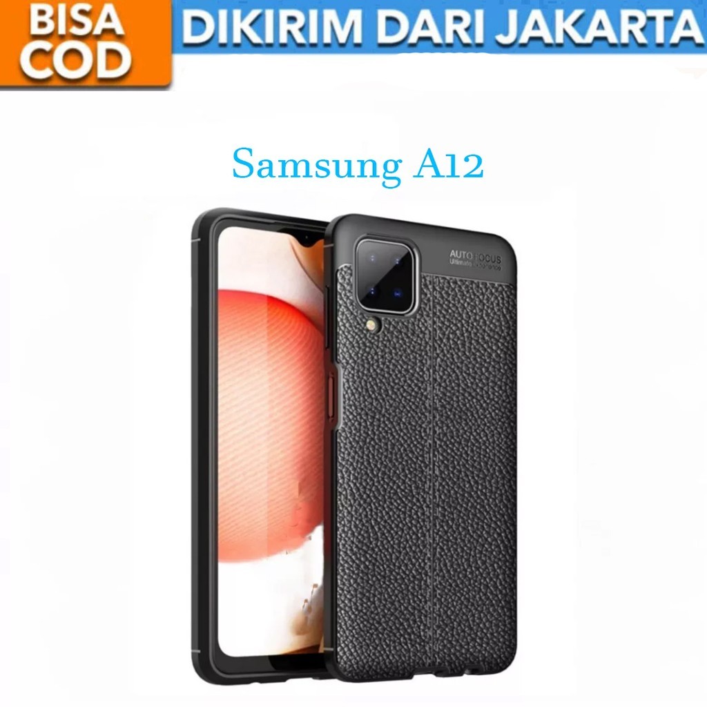 Case Auto Focus Samsung Galaxy A12 Leather Experience SoftCase Slim Ultimate / Casing Kulit