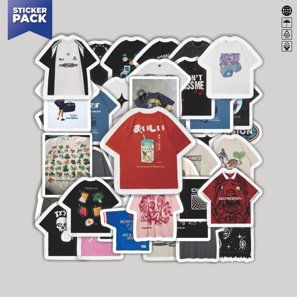 

[100PCS]Stiker Pack Stiker T-Shirt V13 Aesthetic Vinyl Anti Air Dekorasi Sticker Laptop Buku Journal Koper Helm Casing HP Gitar Helm Skateboard