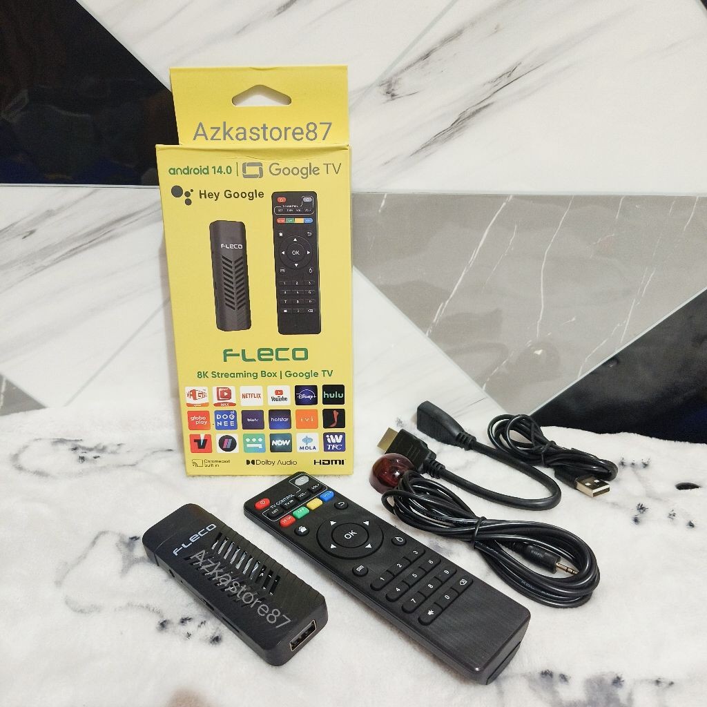 Android TV stick Fleco android 14.0 8K ultra HD Ram 2GB Rom 16GB android DIGITAL TV Termurah