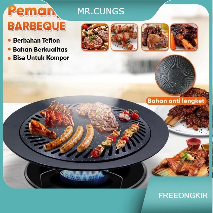 Grill Pan Plate Smokeless BBQ Panggangan BBQ Anti Lengket Grill BBQ