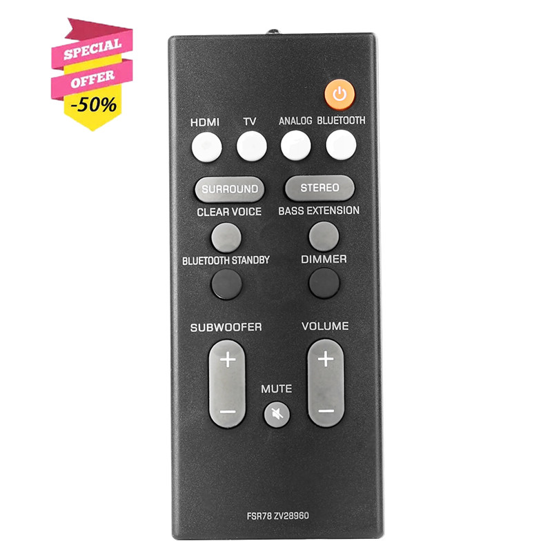 FSR78 ZV28960 Remote Control For Yamaha Soundbar YAS106 YAS107 YAS207 ATS1060 ATS1070 ATS2070 YASCU2