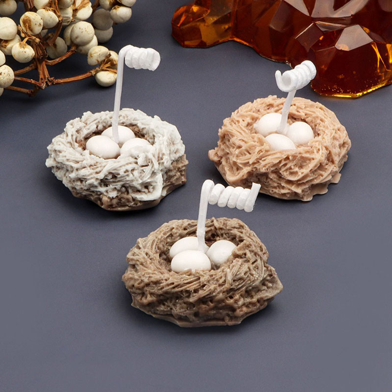 

Simulation Bird's Nest Silicone Candle Mold Bird's Egg and Nest Shaped Scented Candle Plaster Mould Chocolate Cake Making Tools