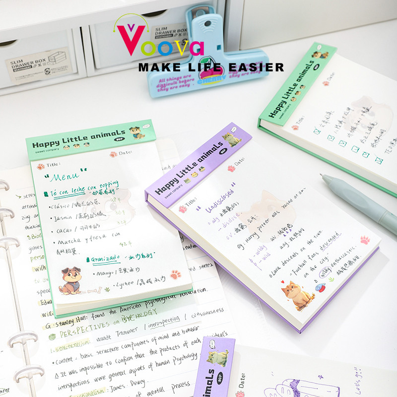 

VOOVA Buku Mini/ Sticky Note Mini/ Buku Memo Saku/ Memo Kertas Daily dan Weekly Plan 14.7 x 9.7 cm ( 80 Lembar )/ Buku Mini Lucu