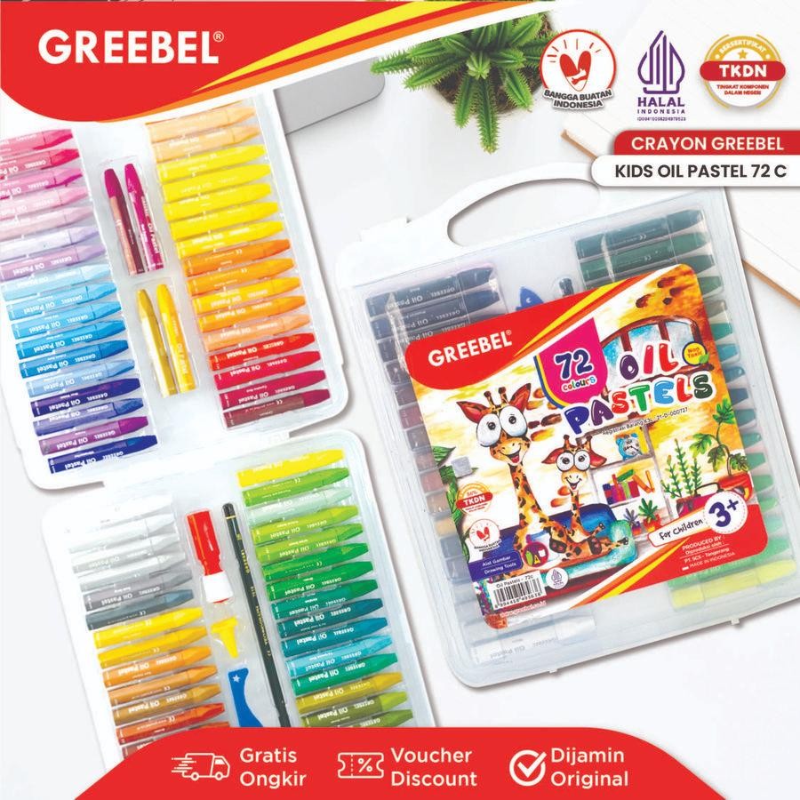 

Krayon Greebel Kids Oil Pastel Crayon 72 Color/ Warna