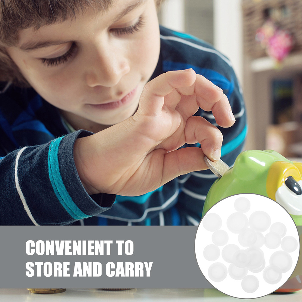 

30pcs Round Rubber Stopper for Piggy Bank Replacement Sturdy Sealing Cap Money Box Organizer Leakproof Easy Install Black