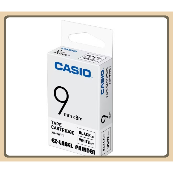 

Casio XR-9 mm WHITE Label Tape – Original 9 mm × 8 m, Hasil Tulisan Hitam Putih yang Tajam