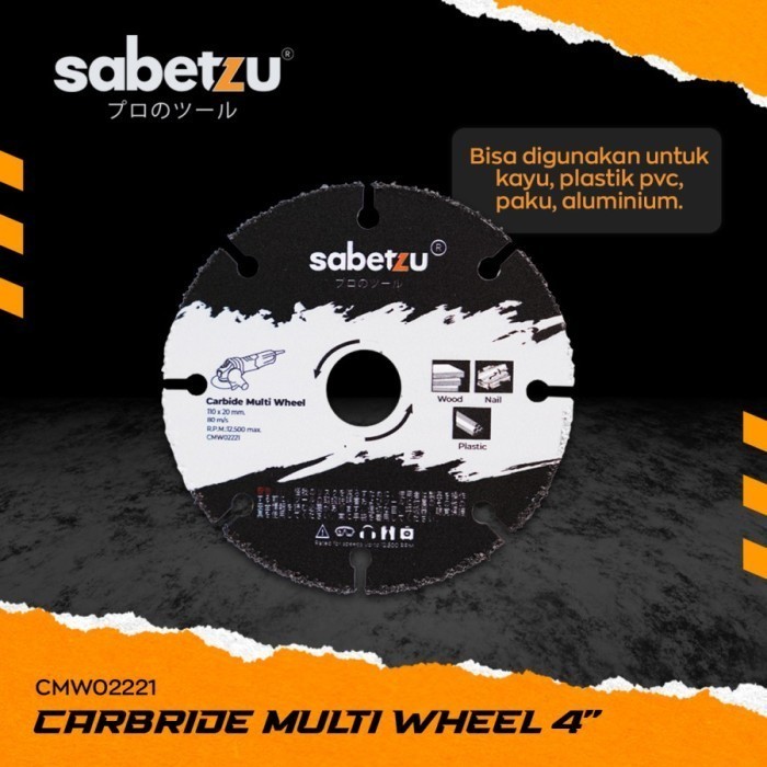 Sabetzu Mata Gerinda Multi Carbide Cutting Wheel 4" Potong Kayu Paku - Diamond Blade Mata Potong Kay