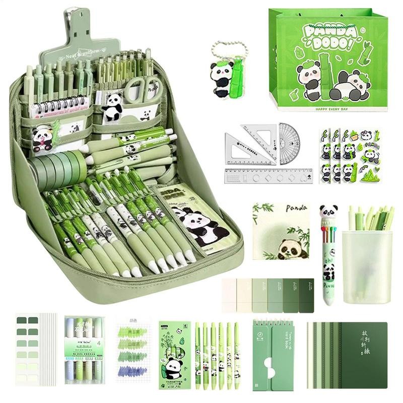 

Panda School Supplies Stationery Set Cute Studying Supplies Stationery Set Ruler Notebook Keychain Pens Pencil Case Tab Stickers