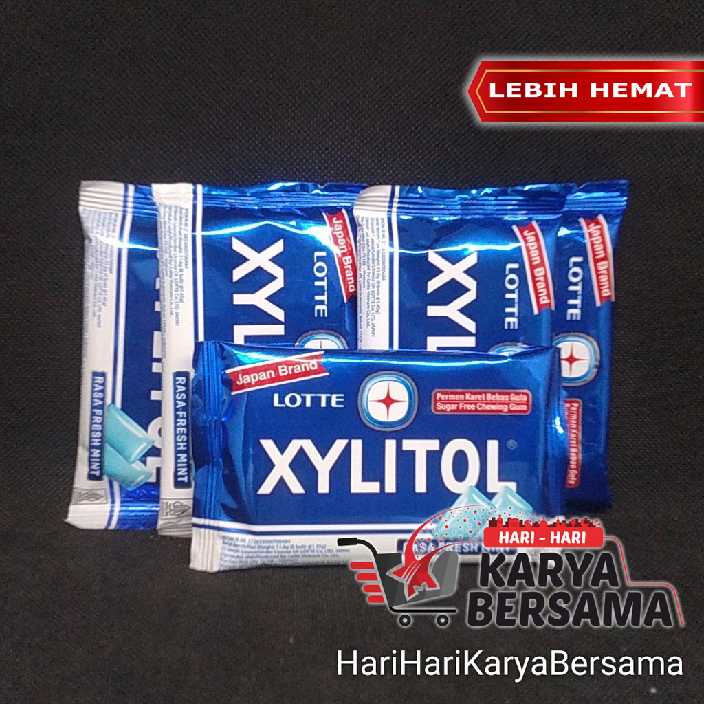 

MAKANAN RINGAN PERMEN KARET LOTTE XYLITOL RASA FRESH MINT BLISTER PACK 5'S X 11.6GR