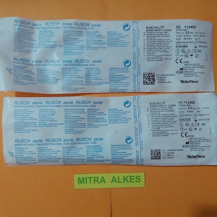 ETT Clear Cuffed RUSCH. Endotracheal Tube Cuff With Cup RUSCH.