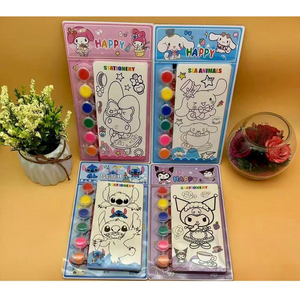 

*AMJ* Set Melukis Cat Air /Colouring Set 3328+Cat Air /1 set melukis mewarnai Karakter Anak