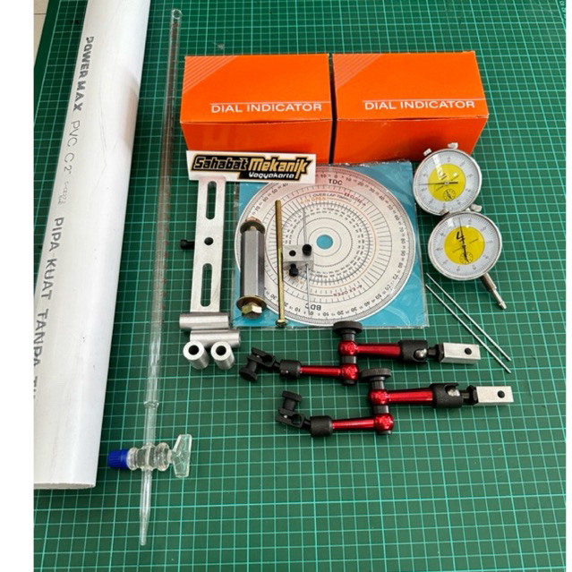 busur derajat motor dial set indikator stand dial universal lengkap buret dial indikator wheel degre