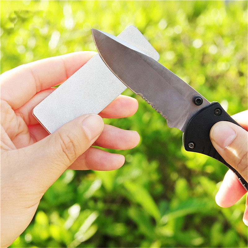 

Double Sided Sharpener Mini Outdoor Whetstone Diamond Ceramic Knife Sharpener Knife Sharpening Stone Knife Grinder