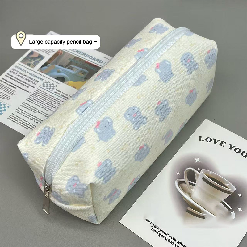 

Cartoon Canvas Pen Bag Large Capacity Pencil Case Multifunctional Storage Bag School Office Stationery Student Gifts