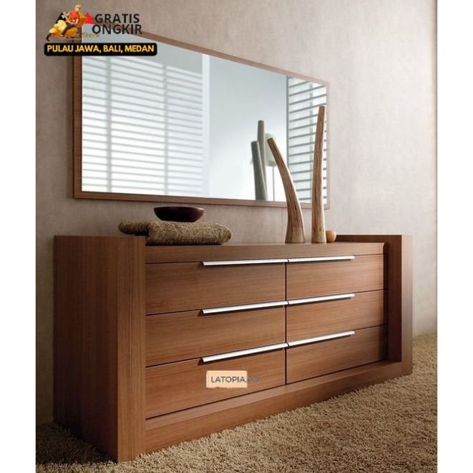 Meja TV /Meja Hias/Meja Ruang Tamu/ Panjang 120 cm Tebal 5 cm Tinggi 60 cm Laci 6 Laci