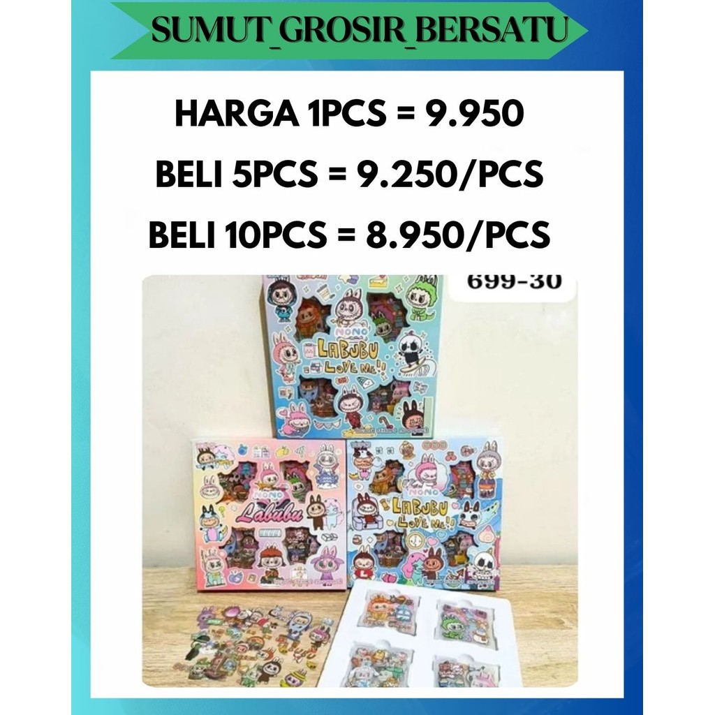 

SGB STICKER LABUBU VIRAL MOMO NONO ISI 100 LEMBAR / BOX WATERPROOF PET STIKER NEW