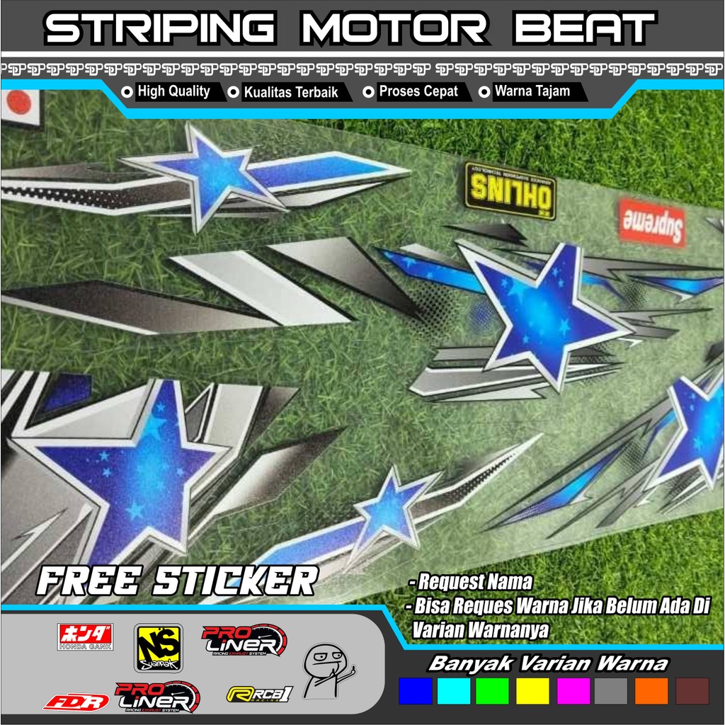 Striping Honda Beat Deluxe 2020/2021/2022/2023/2024 Transparan List Vietnam Bintang Diesel | Sticker