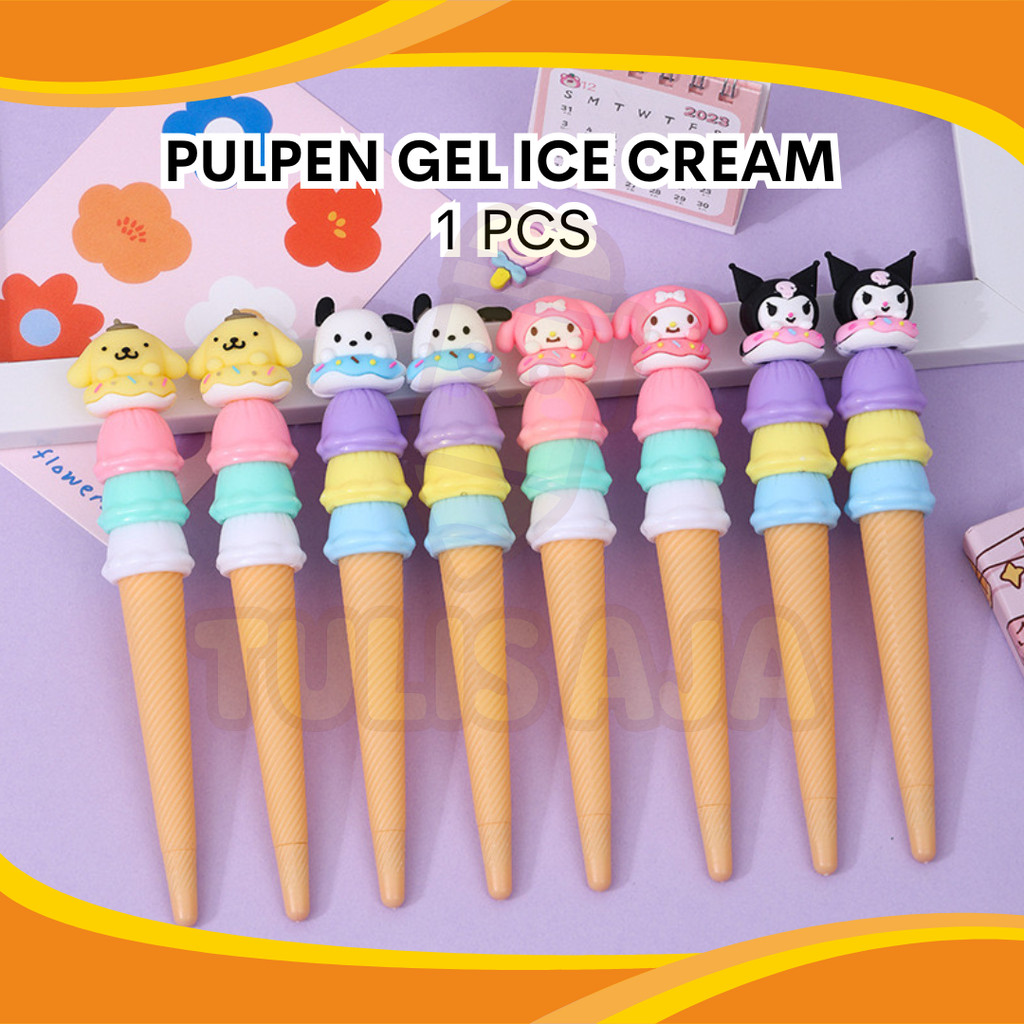 

PULPEN GEL KARAKTER MOTIF SANRIO BENTUK ICE CREAM PER PCS