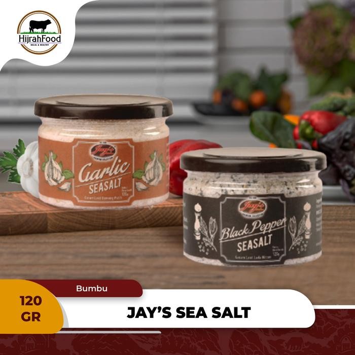 

PROMO! Jay's Garlic Sea Salt / Black Pepper Sea Salt / Garam Laut - Garlic