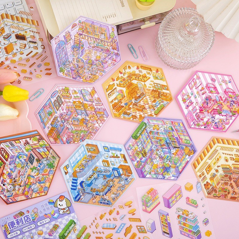 

20 PCS-STIKER DEKORASI DIY 3D| Sticker Decoration Landscape | Stiker DIY Korea