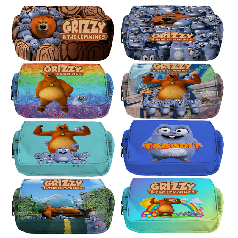 

Grizzy and the Lemmings Pencil Case Cartoon Large Capacity School Pen Case Kids Supplies Pencil School Box Pen Pouch Stationery