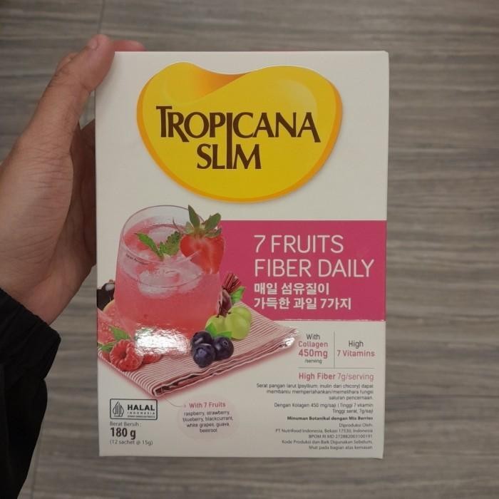 

Tropicana Slim 7 Fruits Fiber Daily Minuman High Fiber With Collagen ( 12 Sachets )