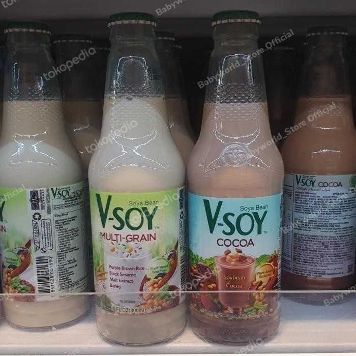 

V-Soy Plant Based Soybean Milk Botol 300ml Variant Multi Grain / Cocoa