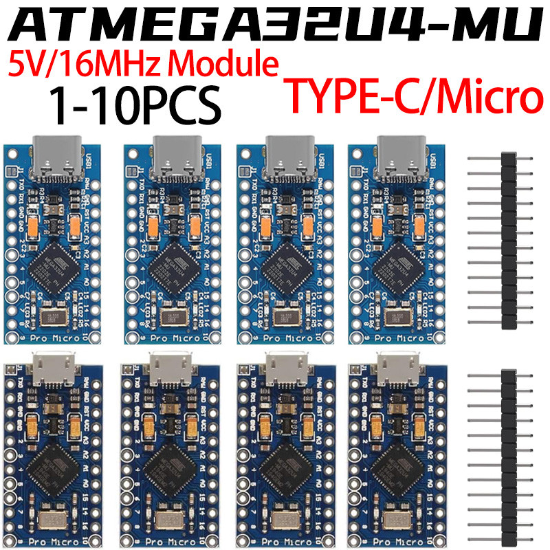 Pro Micro TypeC ATmega32U4 5V 16MHz Replace ATmega328 For arduino Pro Mini With 2 Row Pin Header For