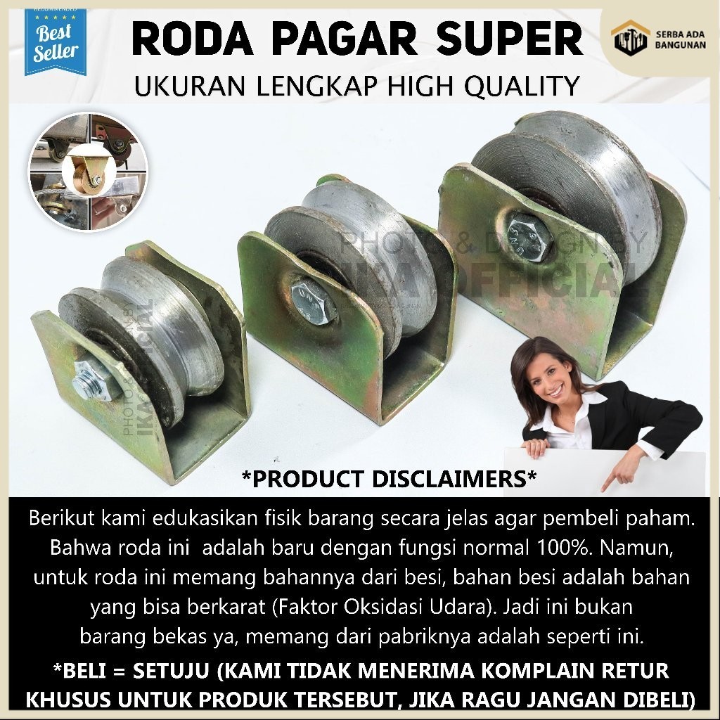 SAB Roda Pagar U Besi Roda Gerbang Pagar / Roda Rel Pintu Sliding Roda Pagar Dorong Roda Rel Pintu G