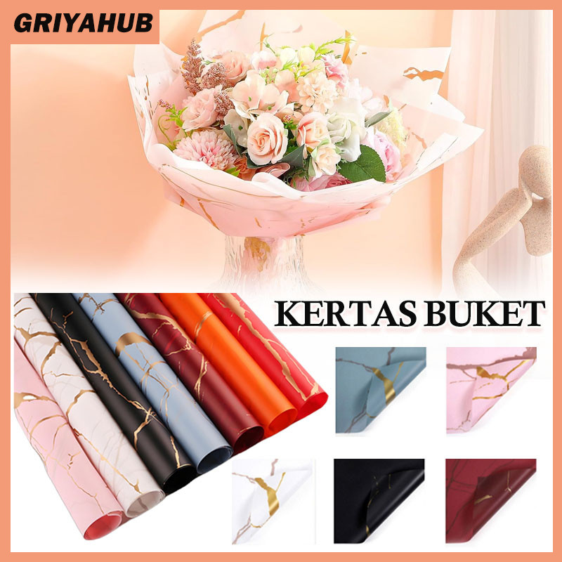 

Gold Marble Texture Cellophane/ Marble Kertas Pembungkus Bunga/Wrapping Paper Golden Marble Cellophane