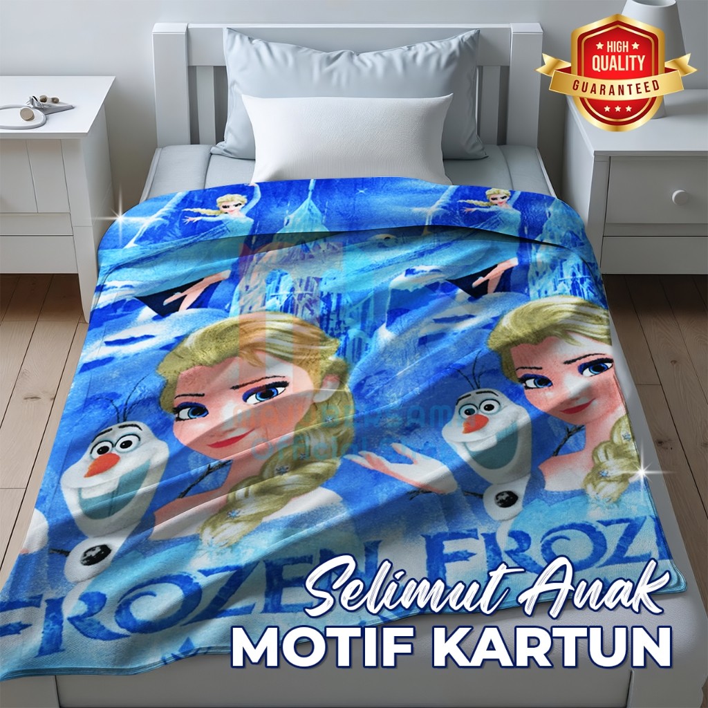 Selimut Anak Bulu Halus Lembut  premium Motif kartun Karakter Laki-Laki dan Perempuan Ukuran 120x170