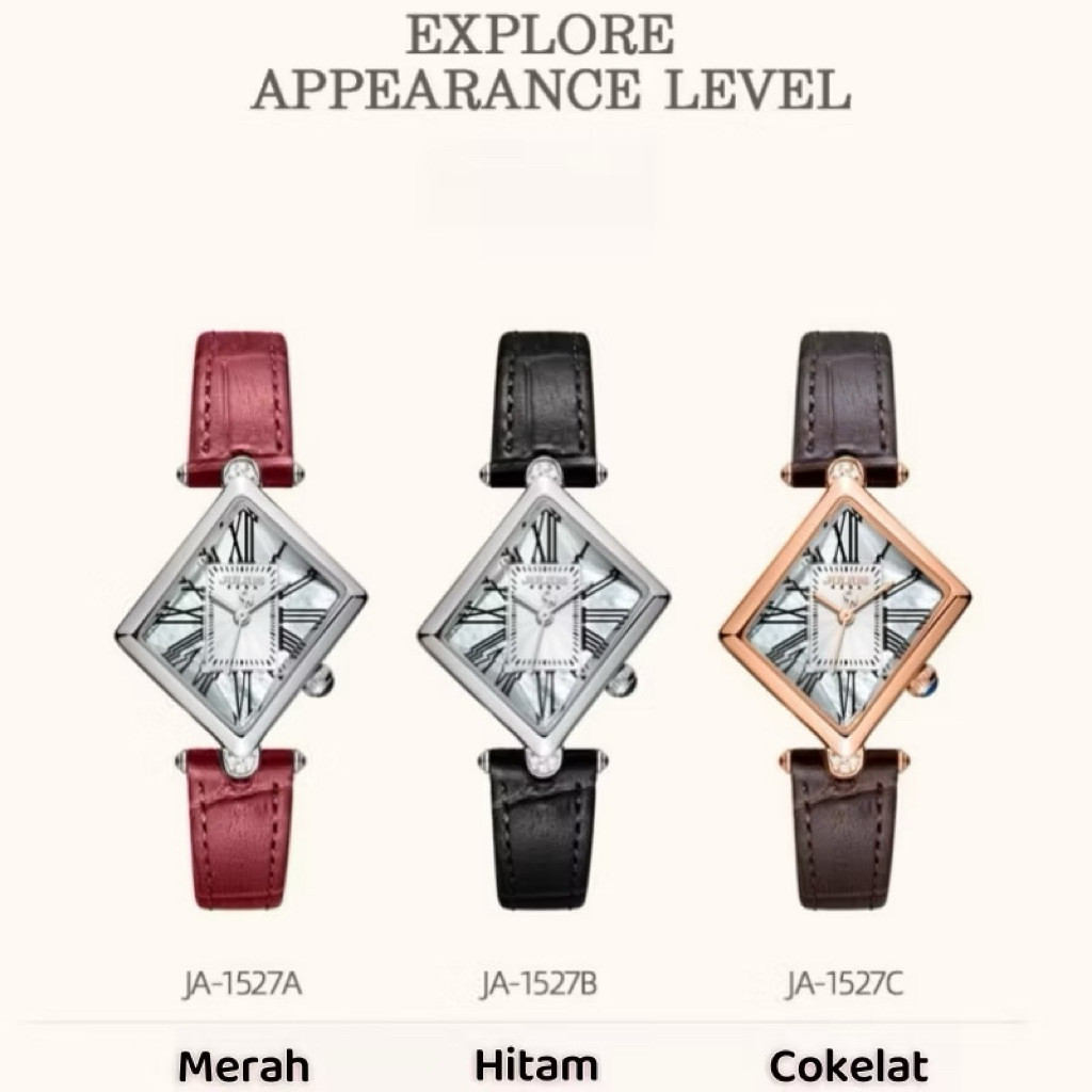 Jam Tangan Julius wanita JA-1527 Tali Kulit Kotak