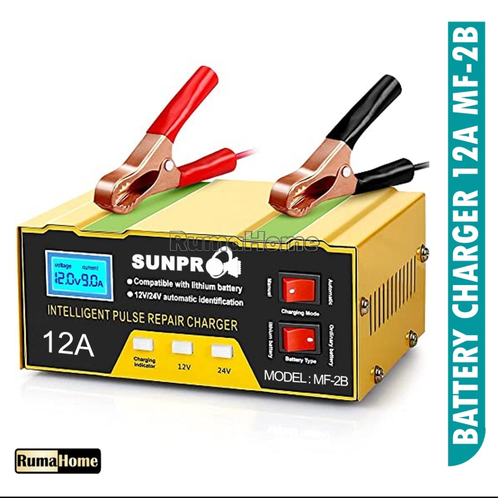 Charger Aki Mobil 12A, 20A dan 30A / Cas Aki Mobil / Smart Fast Charger / charger accu / stroom aki