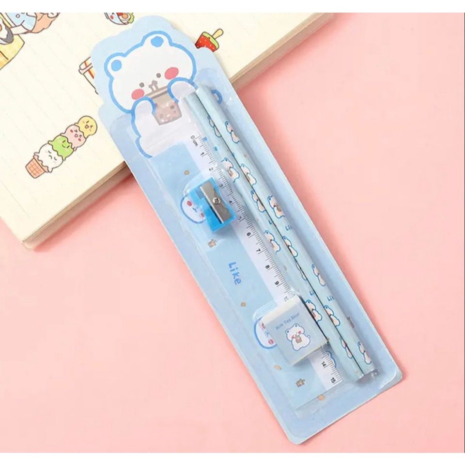 

TSB Pensil Set Alat Tulis Anak Karakter Lucu Alat Tulis Set 5in1 Paket Alat Tulis 5in1