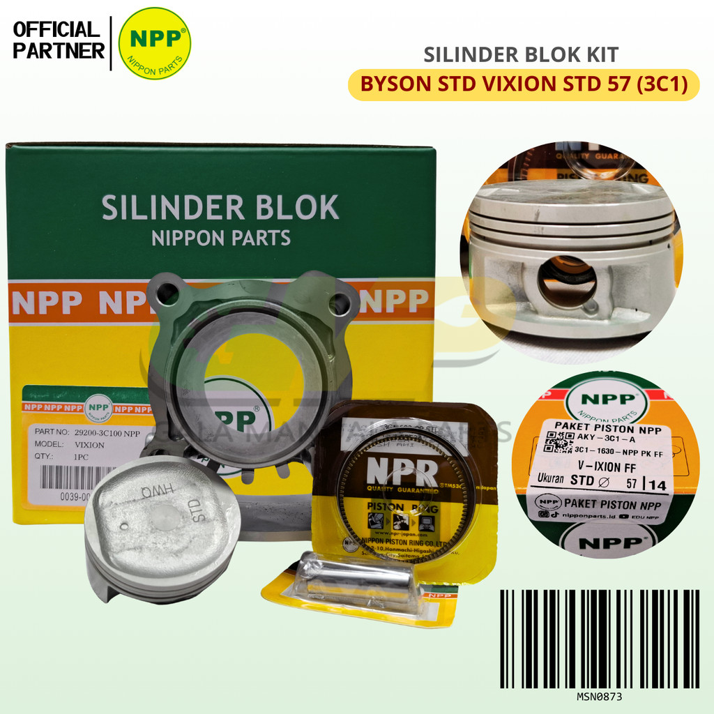 NPP Blok Boring Yamaha Vixion 3C1 NVA NVL 1PA Seher Piston Kit Cylinder Assy Motor Sport