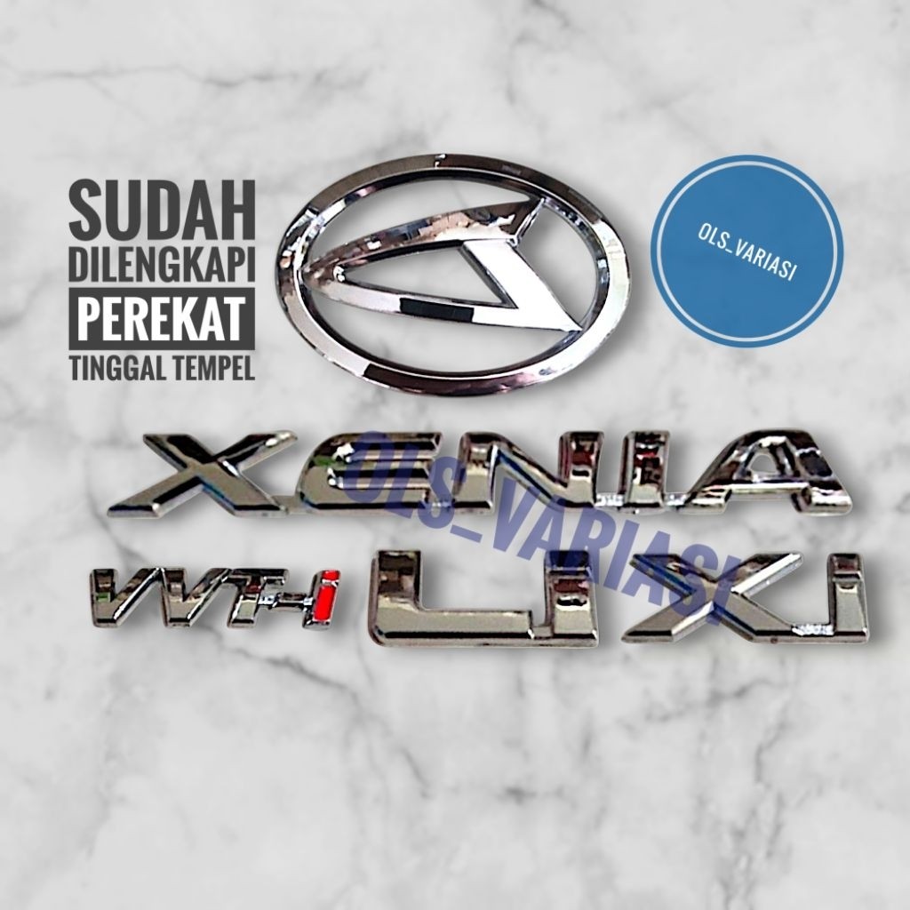 satu set Emblem bagasi belakang xenia 2004-2011 / logo bagasi belakang xenia / emblem daihatsu xenia