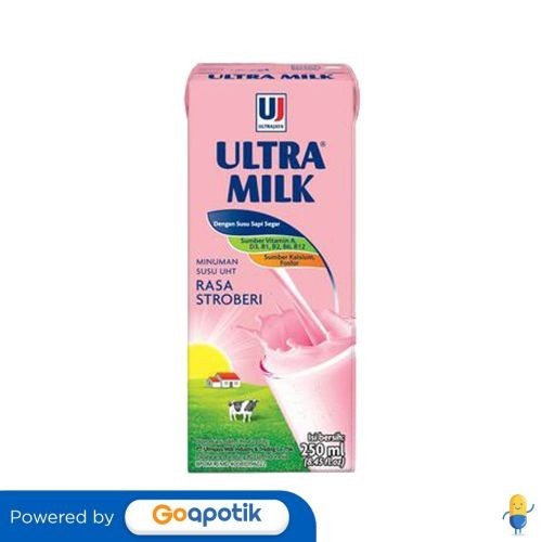 

Ultra Susu Uht Rasa Stroberi 250 Ml Tetrapak