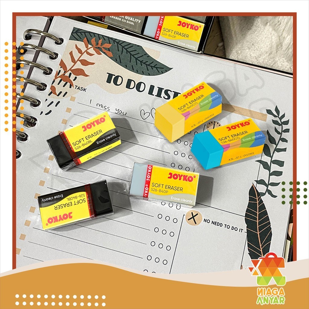 

NA JOYKO Eraser 526 B40BL / Penghapus Joyko / Penghapus Pensil Ujian Hitam / Karet Penghapus Kecil