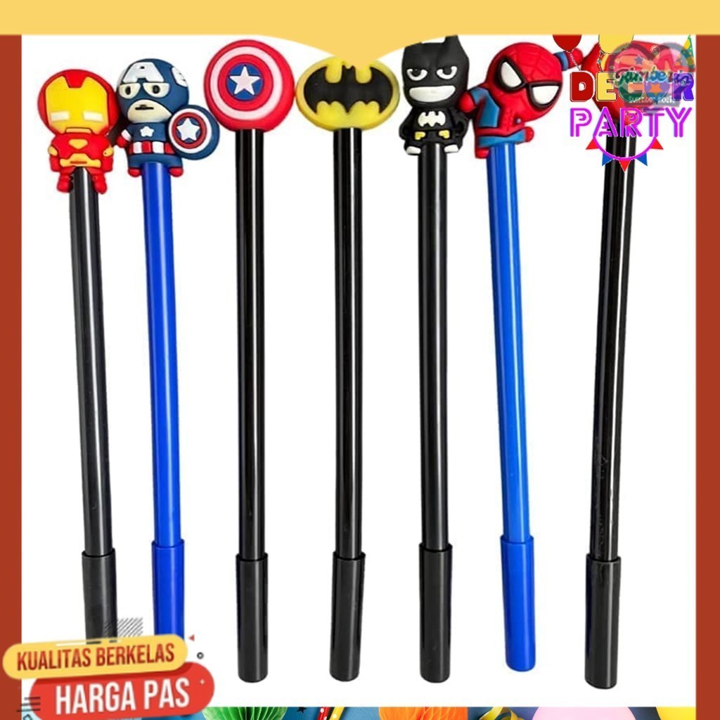 

DP Pena Karakter Super Hero Gel Pulpen Karakter Hero Pen Tinta Gel Lucu Alat Tulis Karakter Superhero 3D