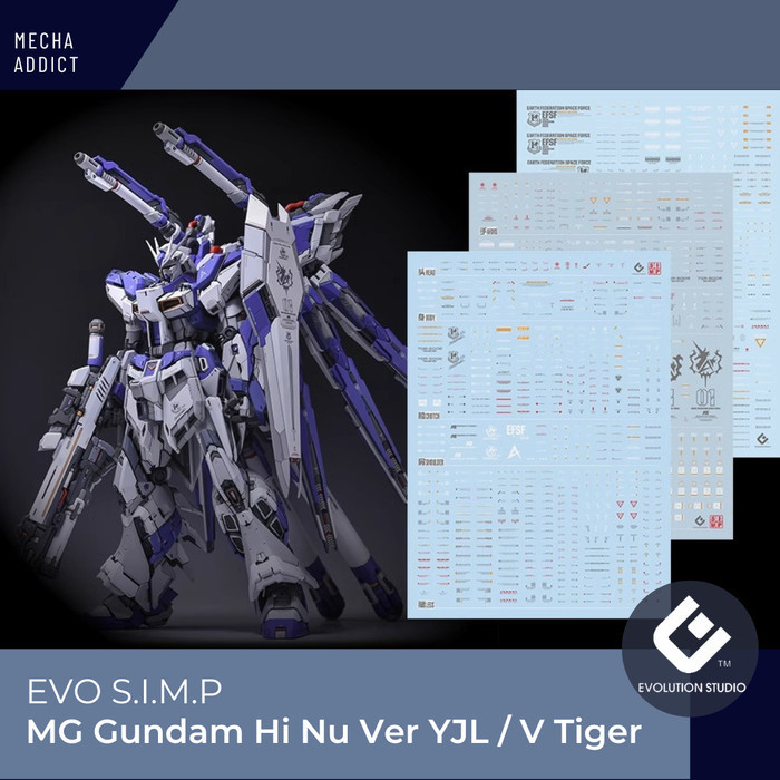 Water Slide Decal MG Gundam Hi Nu Ver Ka YJL/ V Tiger by EVO SIMP
