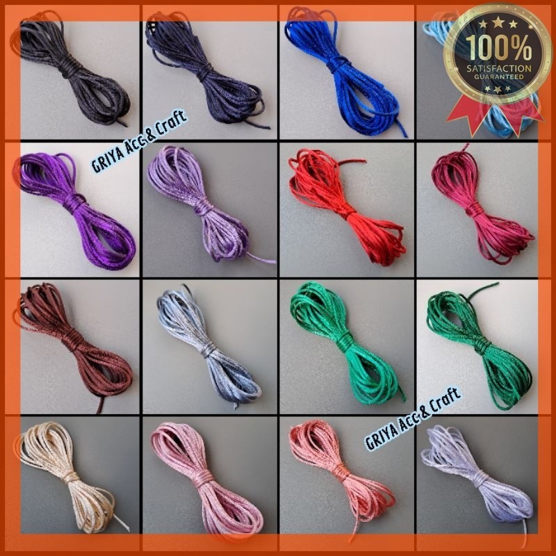 

909758 ~ ( 5meter ) Tali China Satin 2mm RRT Halus Bahan Kerajinan Dan Aksesoris