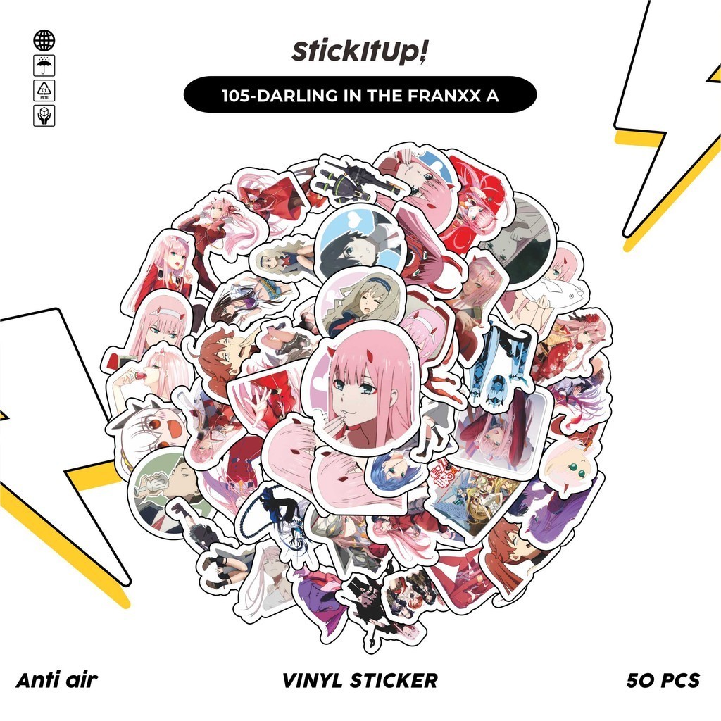 

COD✨ 50 Pcs Stiker Pack Motif Anime Darling In The franxx Lucu Aesthetic Vynil Waterproof untuk Freebies Sticker Buku Journal Casing HP Laptop