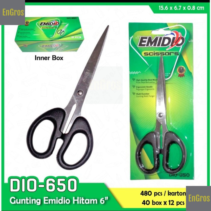 

DIO650 GUNTING SEDANG 16CM Gunting 6in Gunting EMIDIO Sedang Stainless 16 CM 6 INCH / Gunting 16CM 6INCH Sedang DIO 650 / Gunting Medium DIO-650