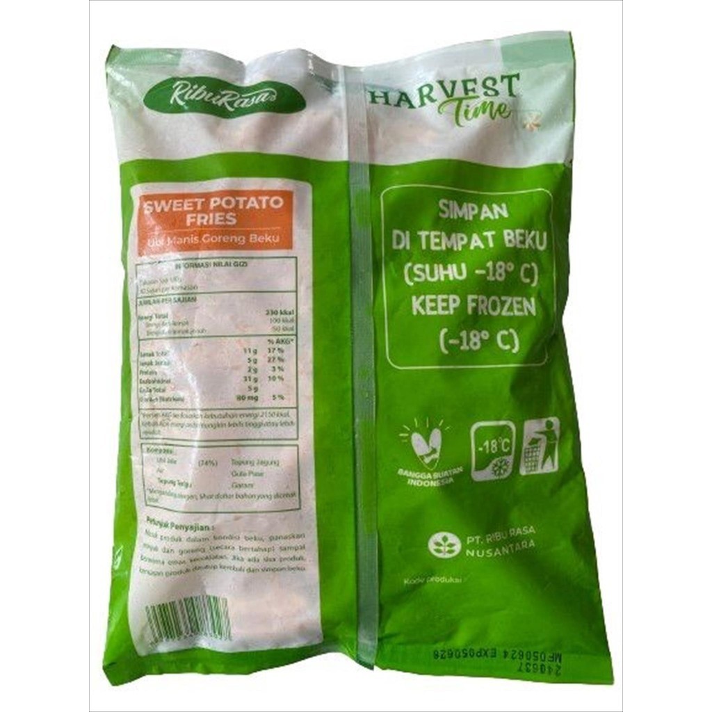

RB Harvest Time Sweet Potato Frozen / Ubi Jalar Manis Korea 1 kg Halal