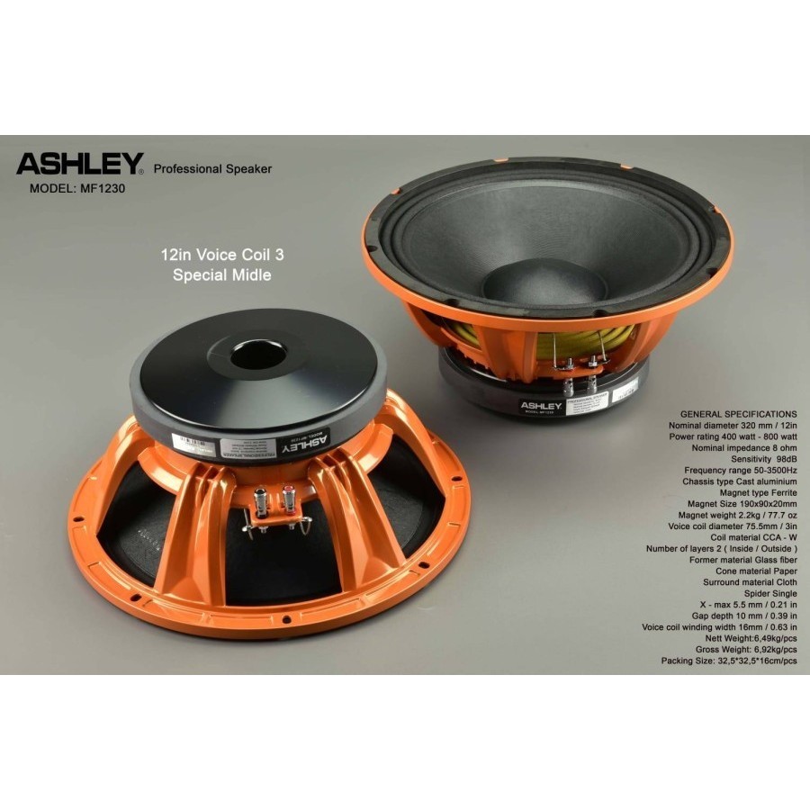 SPEAKER KOMPONEN ASHLEY 12INCH MF 1230 Speaker 12" Ashley MF1230 MF 1230