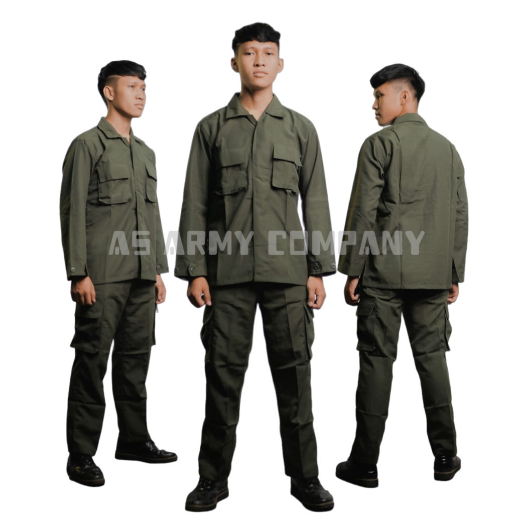 BAJU SETELAN SERAGAM PDL MENWA RESIMEN MAHASISWA HIJAU DRILL LAPANGAN TACTICAL