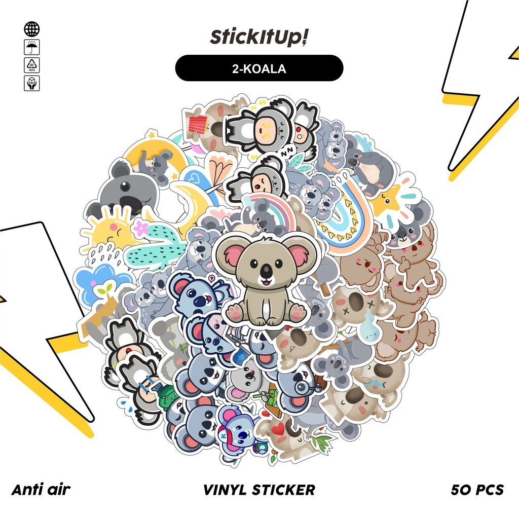 

COD100 Pcs Stiker Motif Hewan Koala Lucu Anti Air Untuk Dekorasi Notebook Sepeda Skateboard Handphone DIY