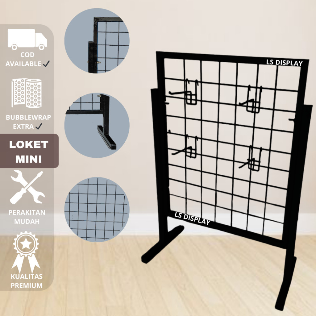 AD43E Rak Aksesoris Mini / MINI LOKET - Rak aksesoris kawat- rak standing ram display atas meja